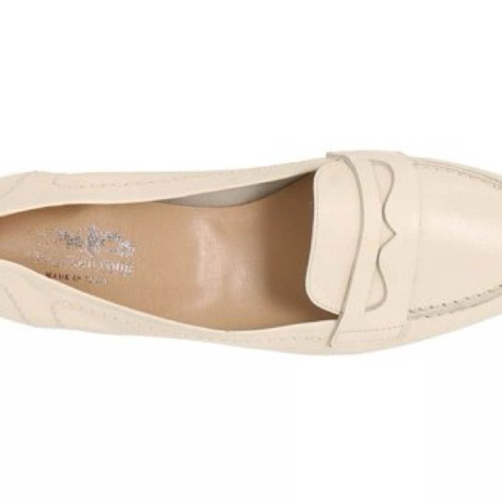 Coach and Four Cream Leather Penny Loafers - Picture 3 of 8